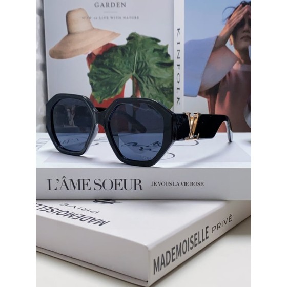 LV Hexagonal Sunglasses (Black/Gold)